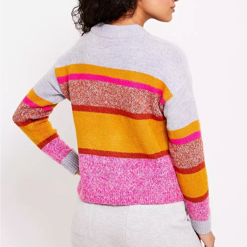 Lou & Grey Color Block Pink and Grey Color Block Sweater size large